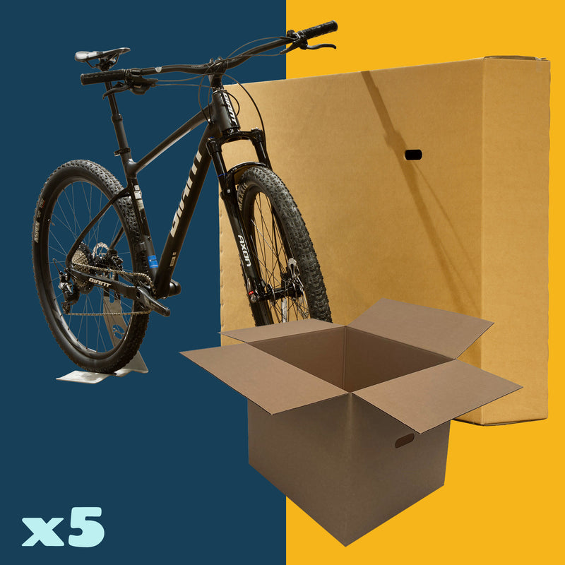 Pack Of 5 Extra Large Moving Boxes + Large Bike Box